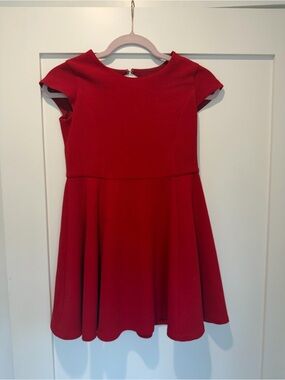 Florence Eiseman Red Textured Fit-and-Flare Dress